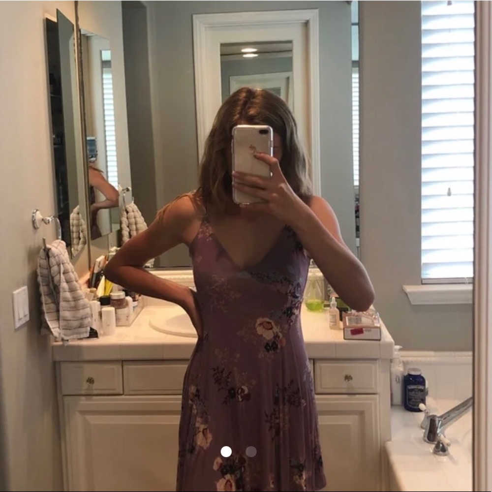 Purple floral summer dress